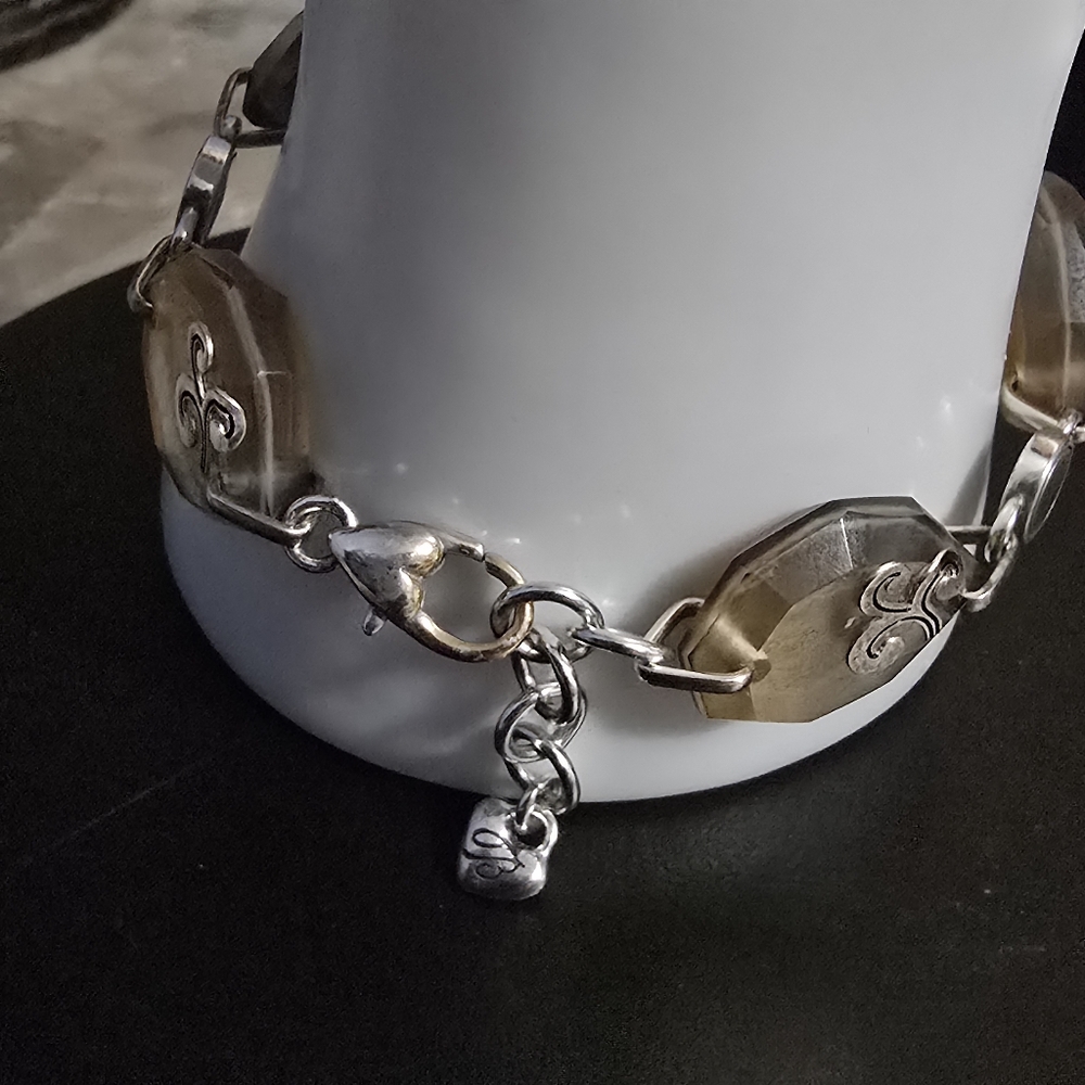 Brighton Iridescent Shell Silver Plated Resin Bracelet - Picture 4 of 8